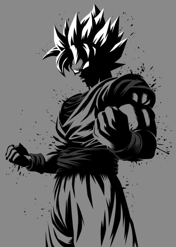 Ssj4 Goku Black And White - HD Wallpaper 