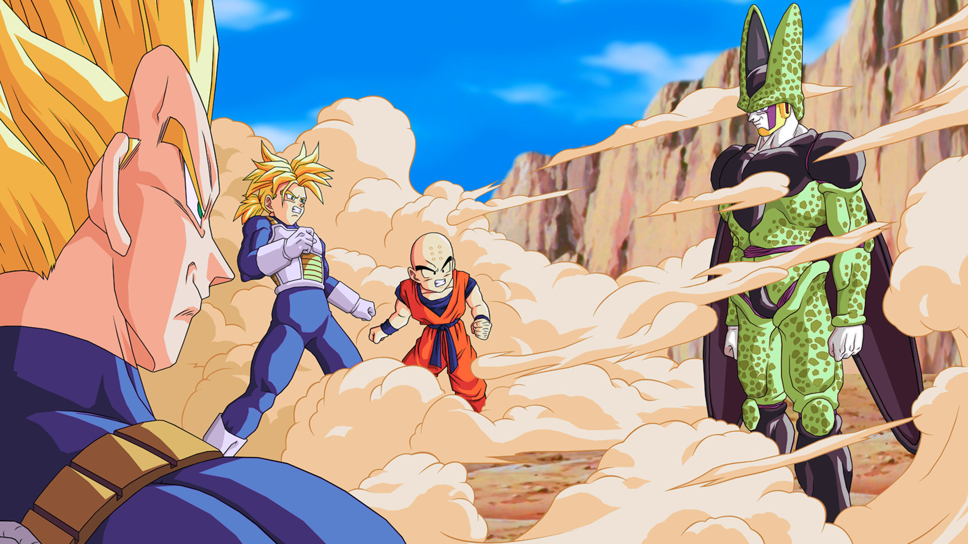 Free Dragon Ball Z High Quality Background Id - Cell Vs Z Fighters - HD Wallpaper 