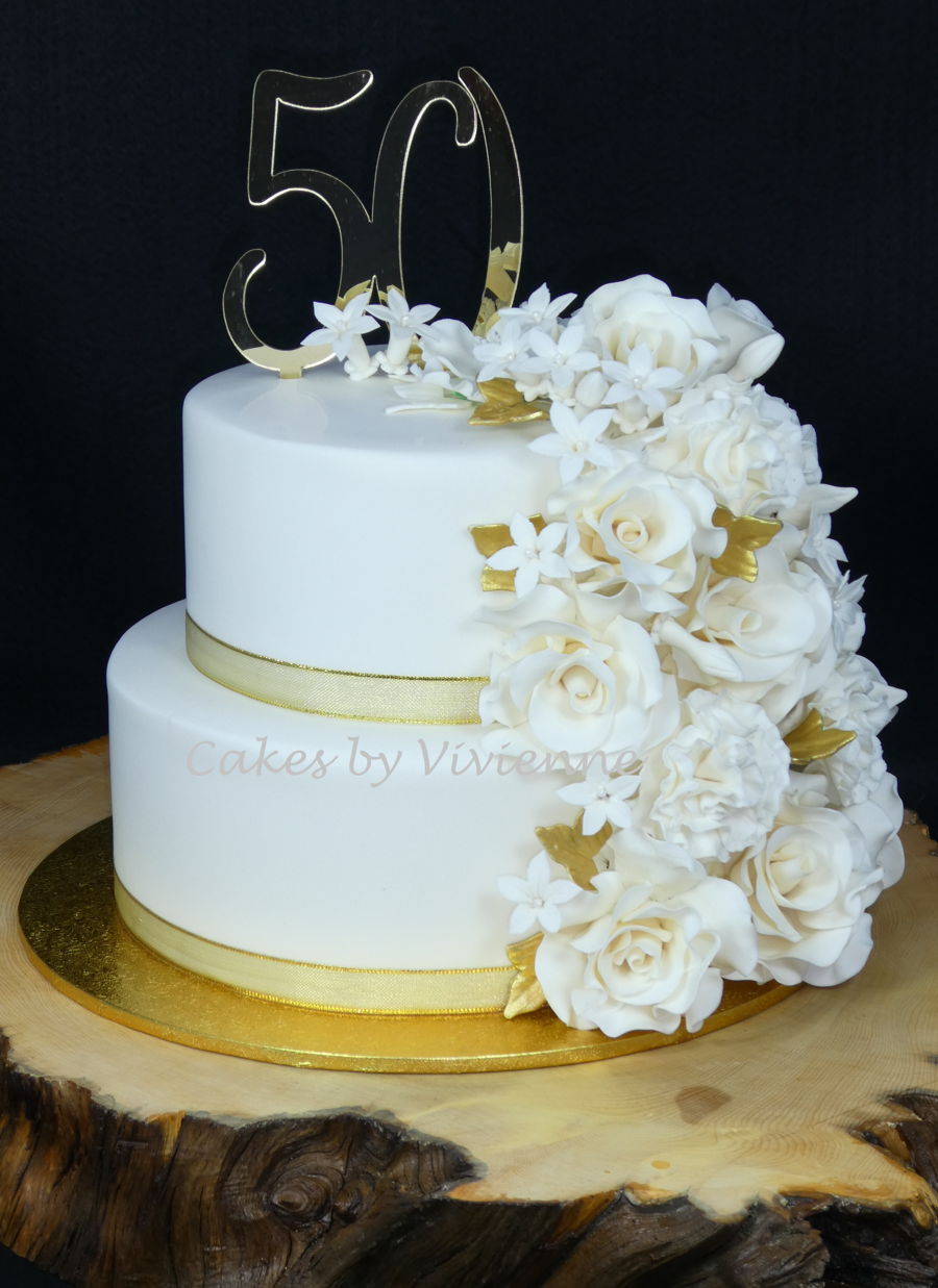 50th Wedding Anniversary Cake On Cake Central - 50th Wedding Anniversary Cake Designs 2019 - HD Wallpaper 