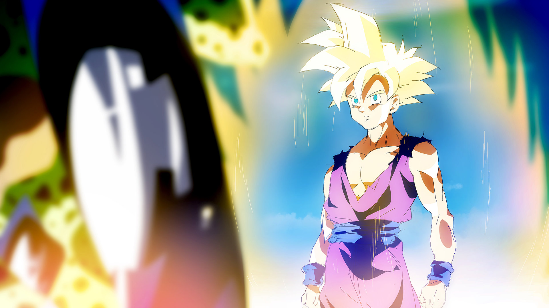 High Resolution Dragon Ball Z 1080p Wallpaper Id - Gohan Teen Vs Cell - HD Wallpaper 