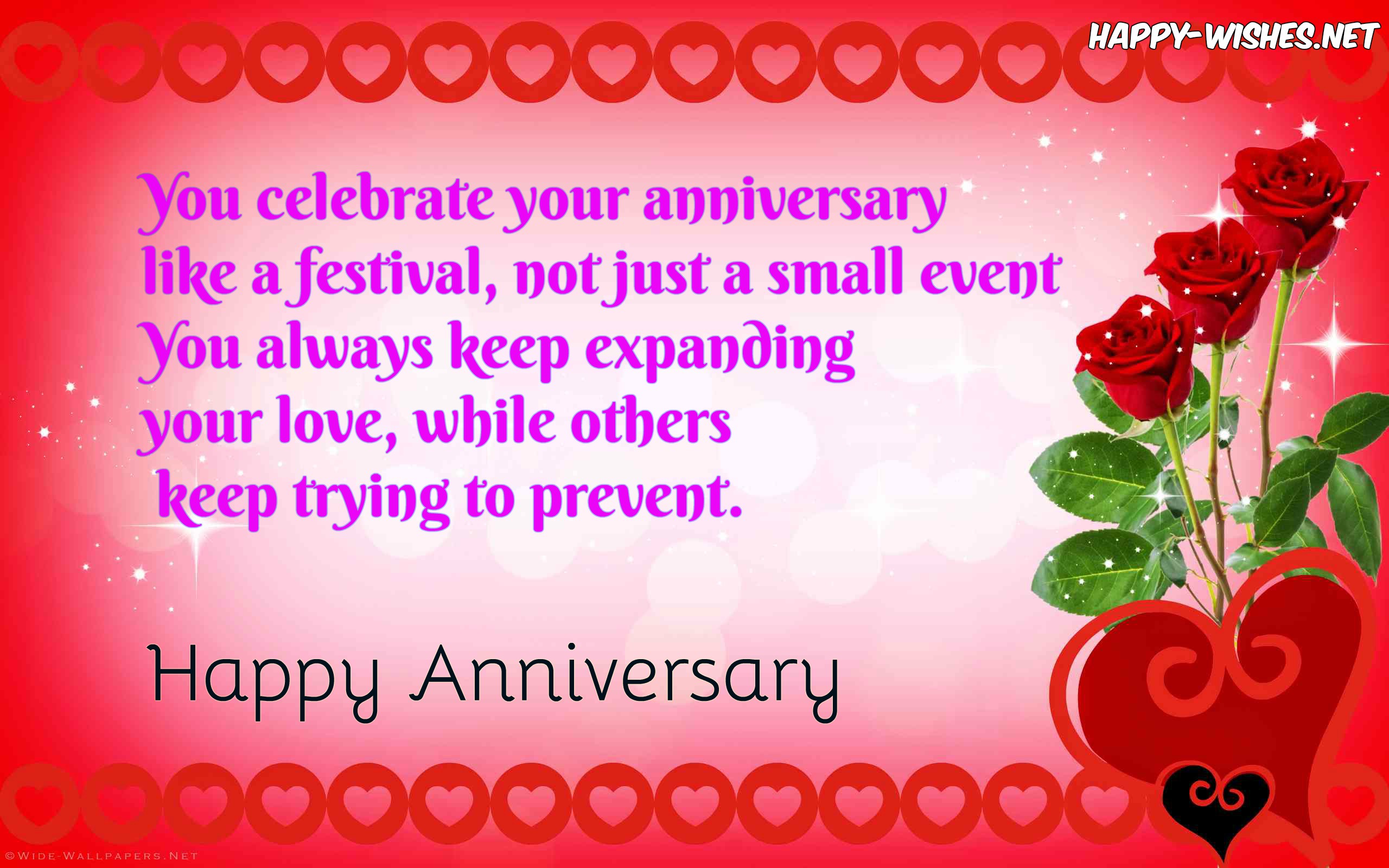 Best Happy Anniversary Congratulation Wishes - Backgrounds With Rose & Hearts - HD Wallpaper 