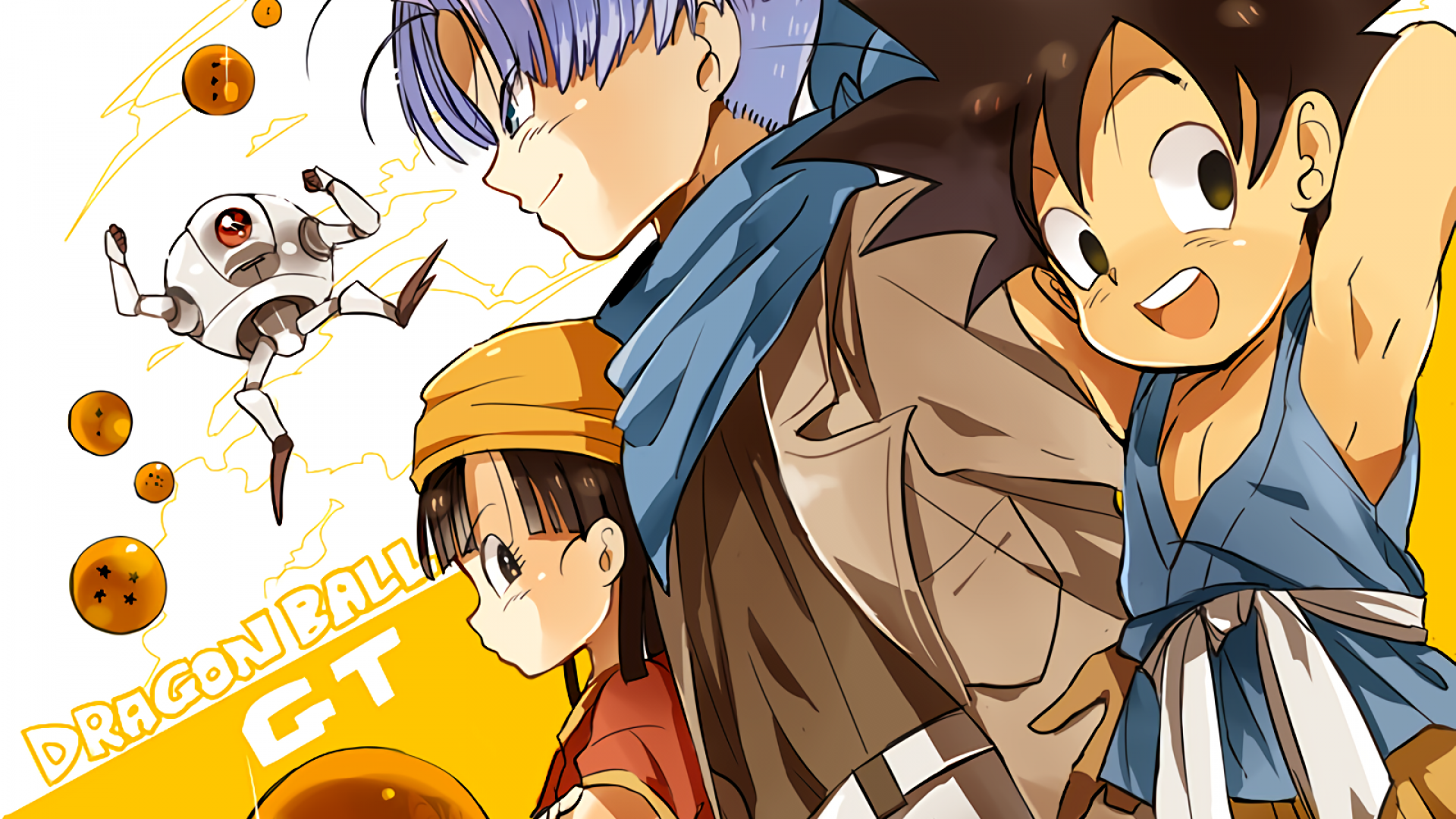 Dragon Ball Gt, Giru, Trunks, Pan, Goku - HD Wallpaper 