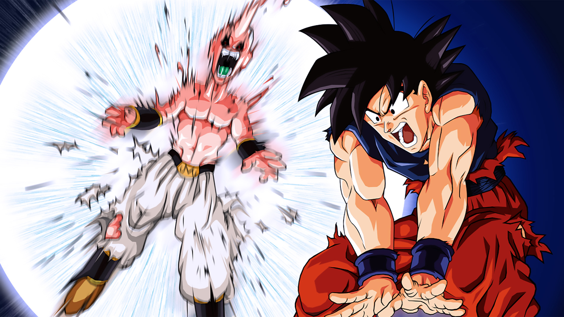 Goku Genkidama Majin Boo - HD Wallpaper 