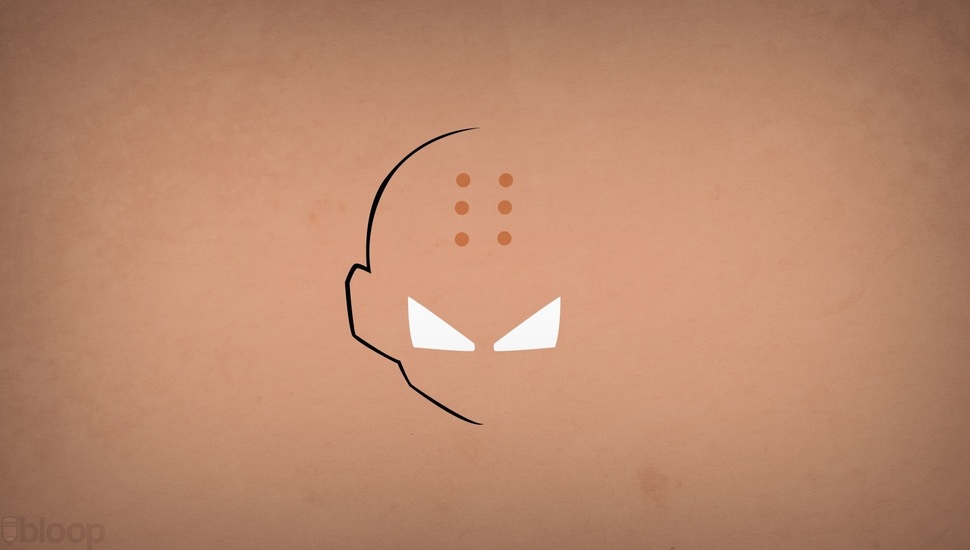 Krillin, Blo0p, Minimalism, Dragon Ball Z Desktop Background - Calligraphy - HD Wallpaper 