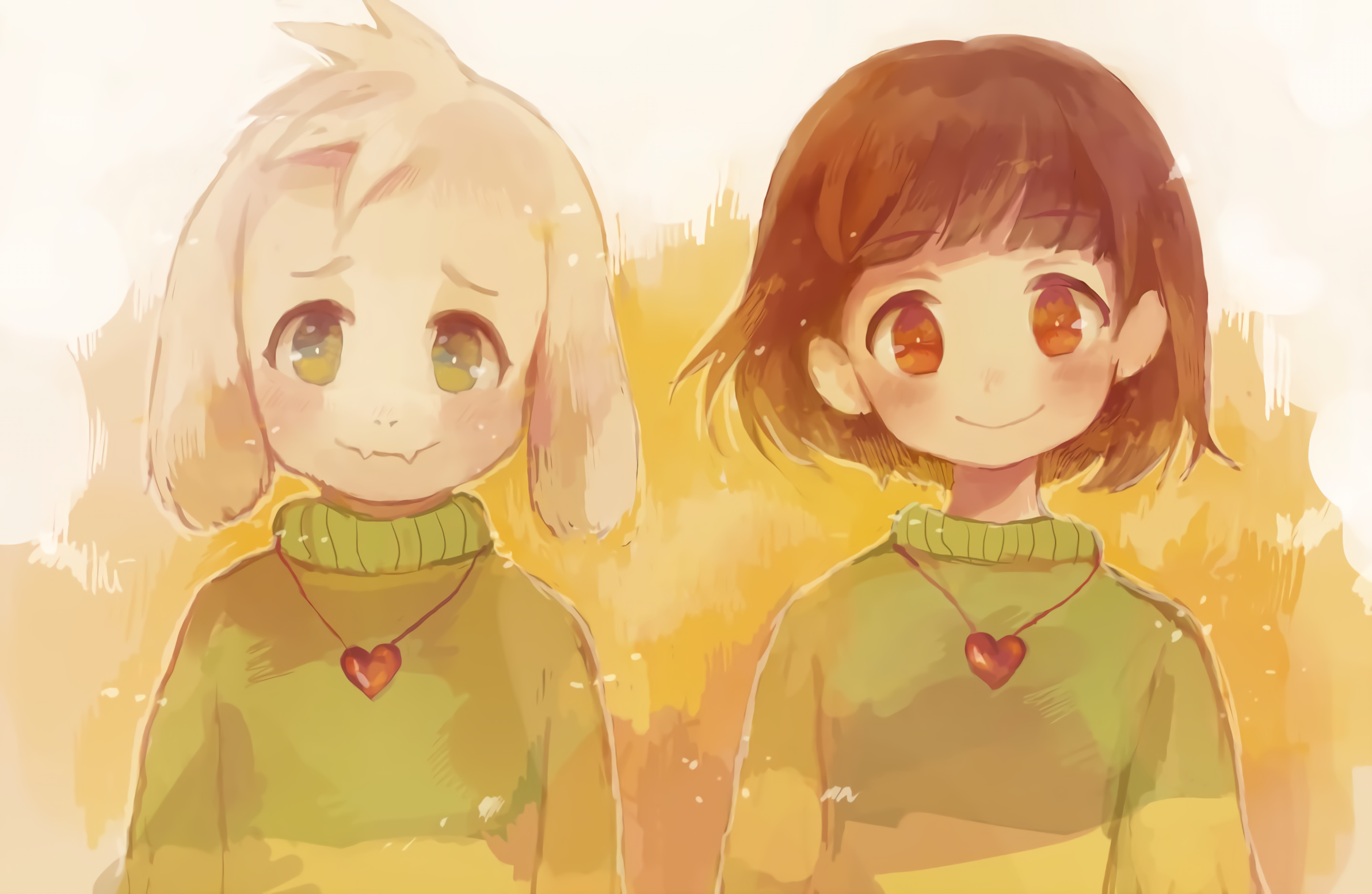 Undertale Asriel E Chara 2384x1554 Wallpaper Teahub Io