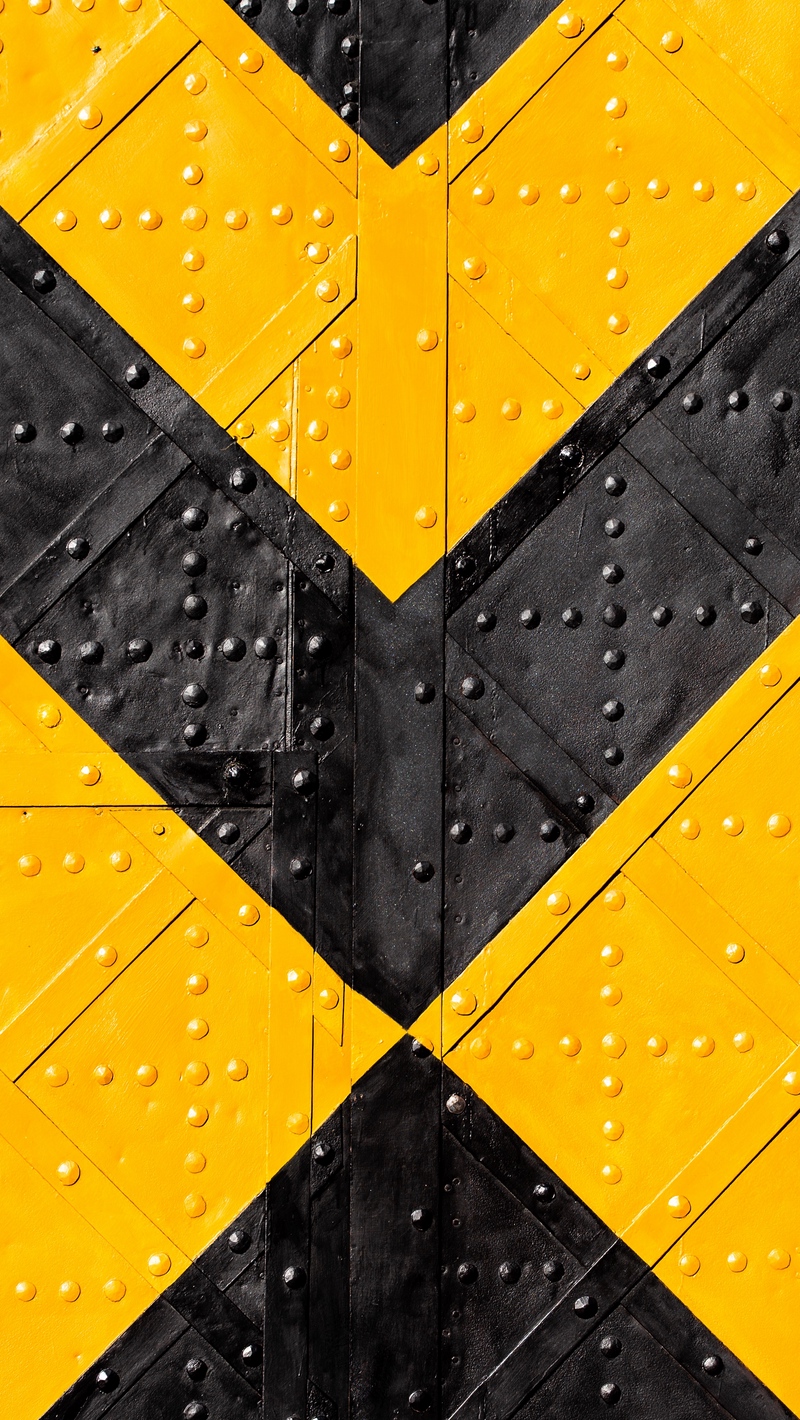 Wallpaper Iron, Marking, Stripes, Yellow, Black, Rivets, - Black Yellow Wallpaper 4k - HD Wallpaper 