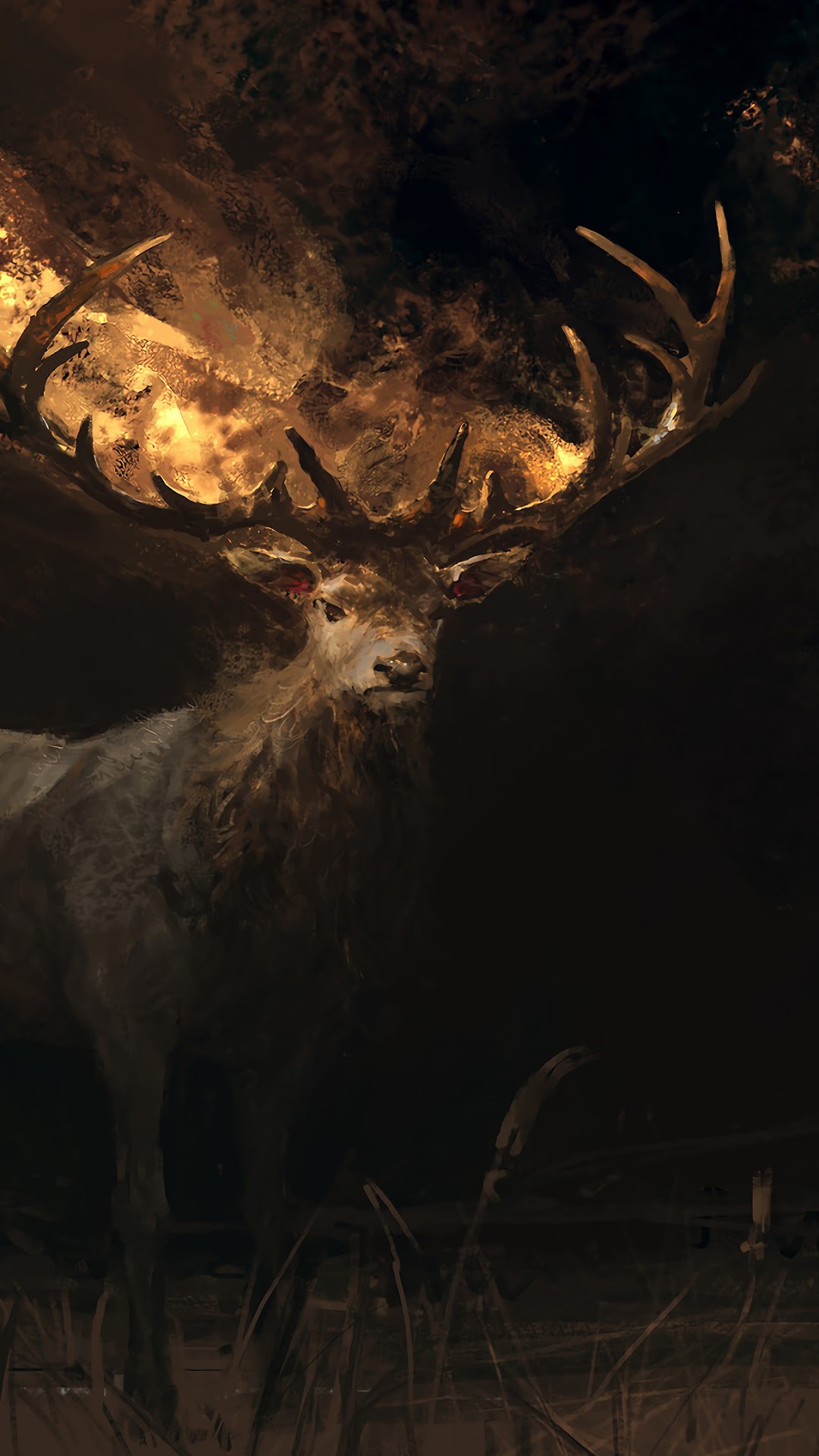 Deer, Animal, Fantasy, Art, 4k, - Deer Fantasy Art - HD Wallpaper 