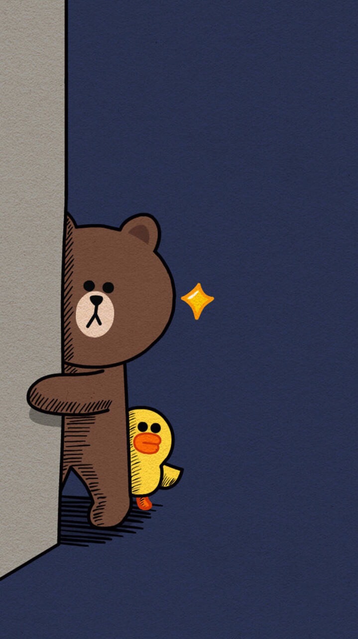 Bear And Line Image - Brown And Sally Iphone - HD Wallpaper 