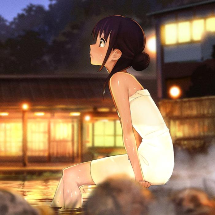Hot Spring Girl Wallpaper Engine - Anime Girl In Hot Spring - HD Wallpaper 