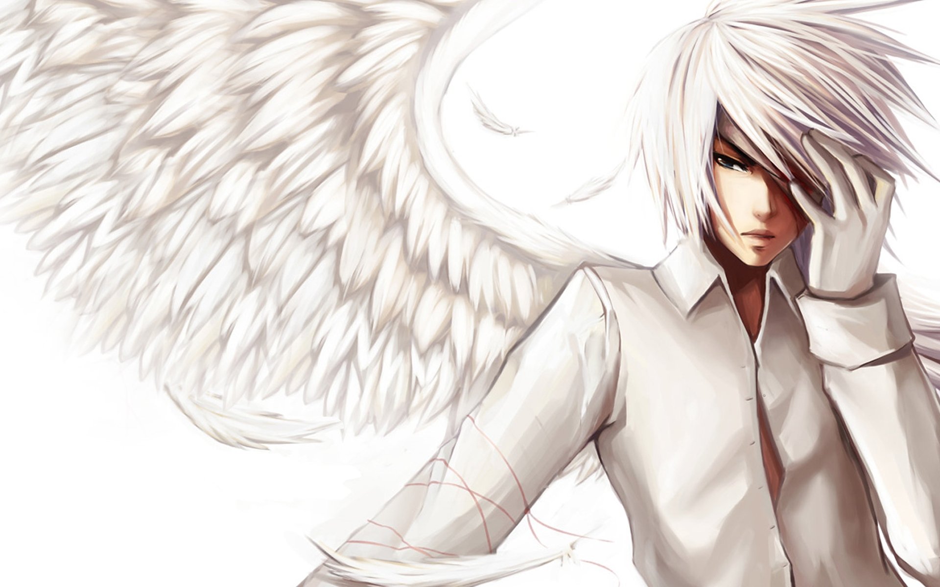 Anime Boy Demon Hd Wallpapers - Anime Boys With White Hair And Wings -  1920x1200 Wallpaper 