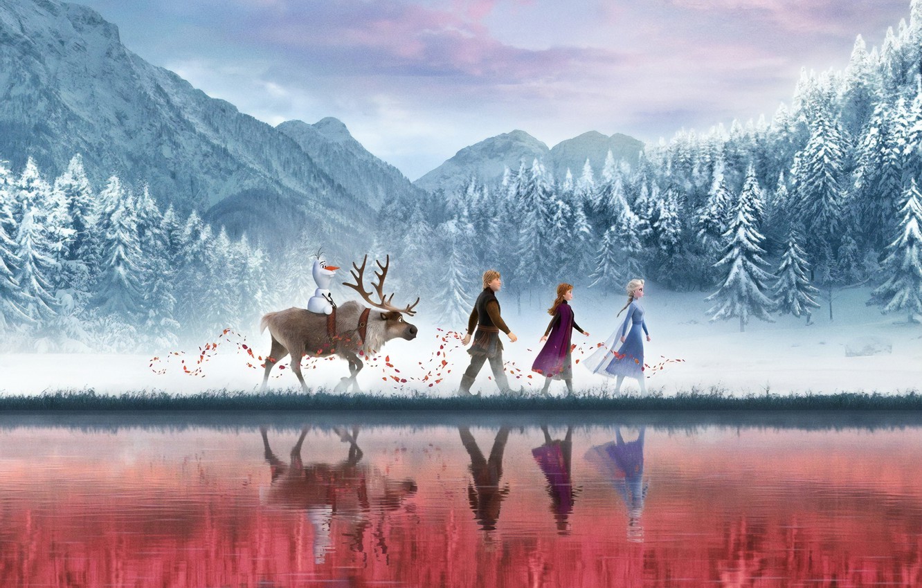 Photo Wallpaper Frozen, Red, Fantasy, Nature, Blizzard, - Frozen 2 Wallpaper Hd - HD Wallpaper 