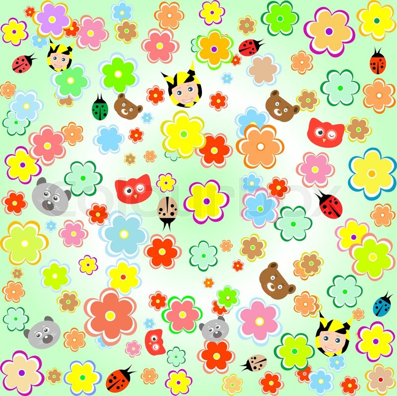 Flowers Backgrounds Cartoon - HD Wallpaper 