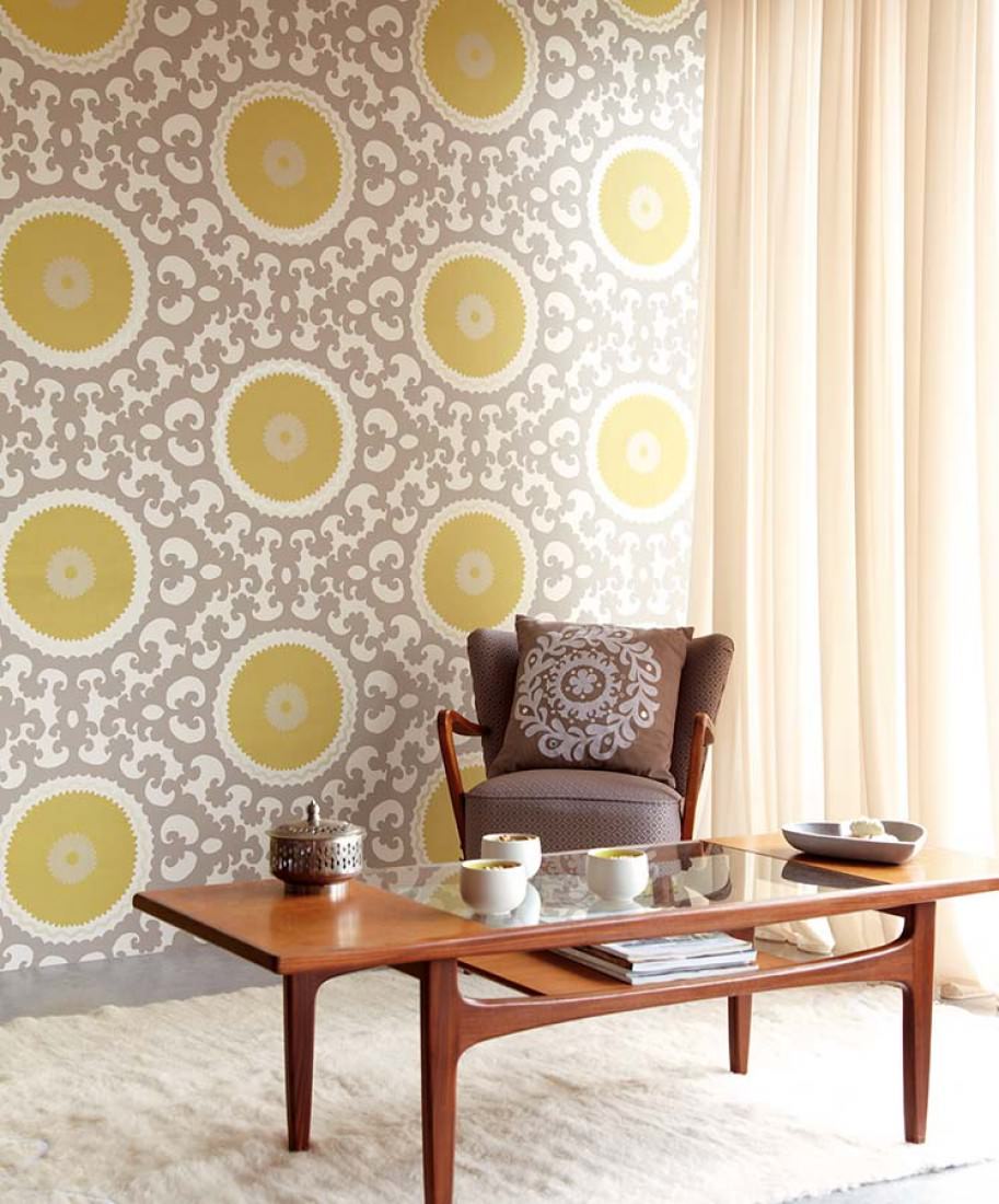 Living Room Yellow And Grey - HD Wallpaper 