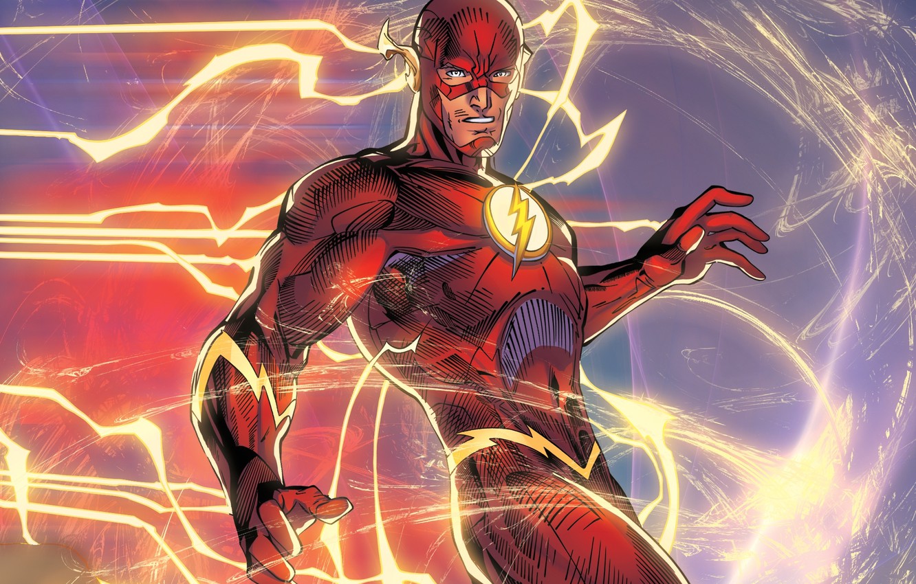 Photo Wallpaper Speed, Hero, Art, Flash, Dc Comics, - Flash Comic Wallpaper 4k - HD Wallpaper 