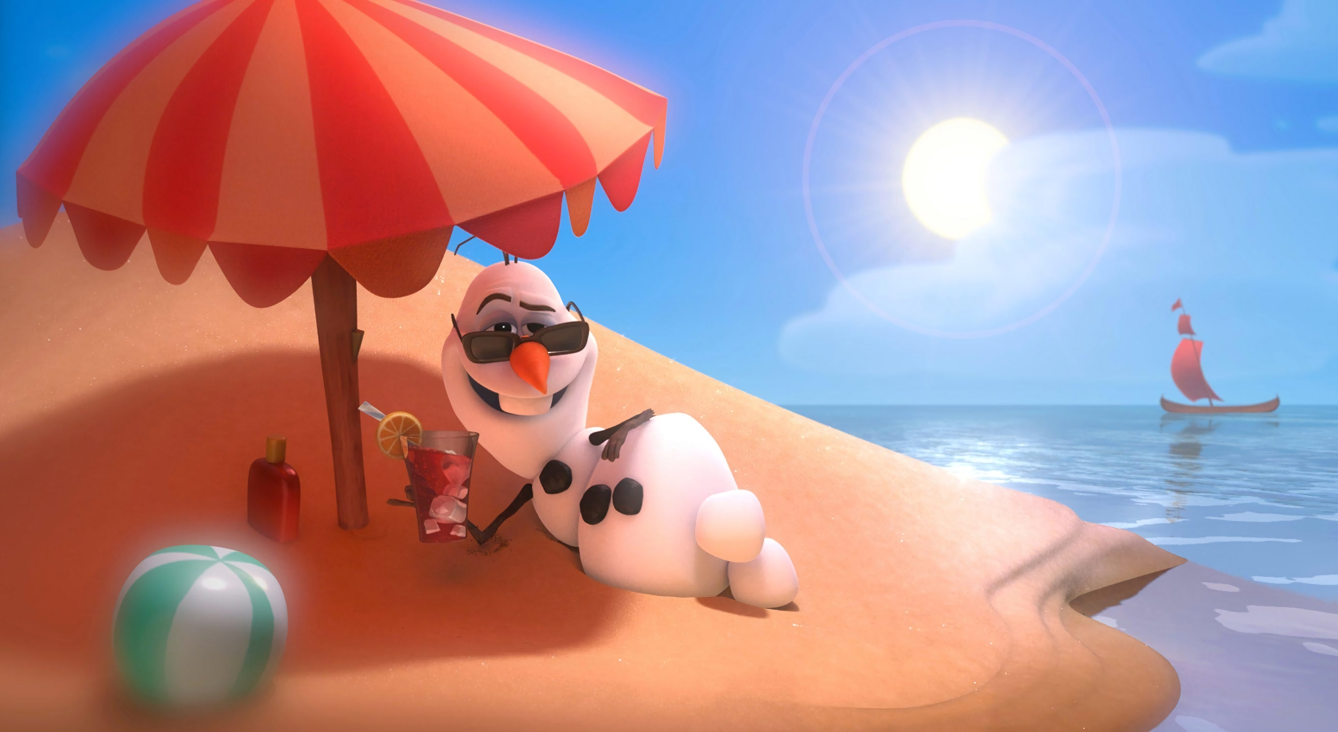 Background Olaf In Summer - HD Wallpaper 