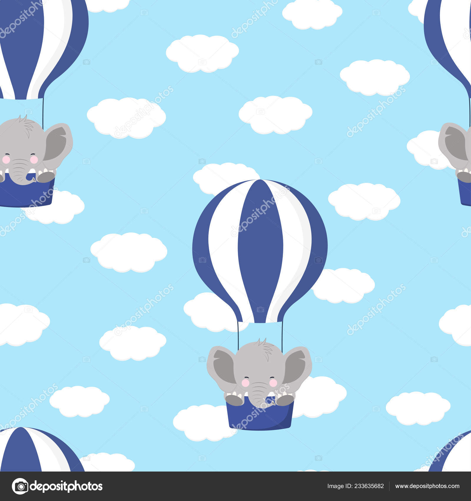 Hot Air Balloon And Elephant Baby Shower - HD Wallpaper 
