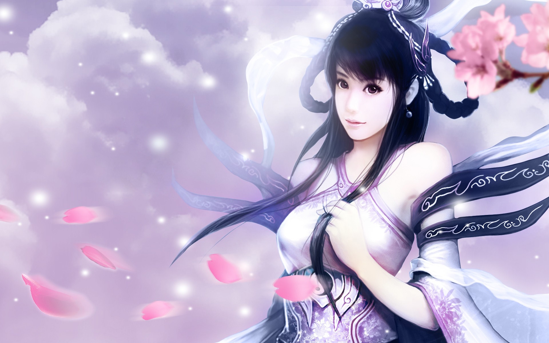 Beautiful Chinese Girls Cartoon - HD Wallpaper 