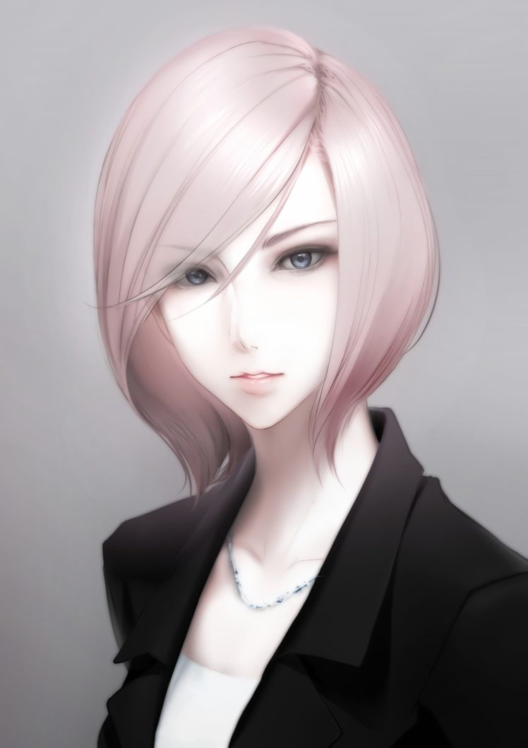 Anime Woman Short Hair - HD Wallpaper 