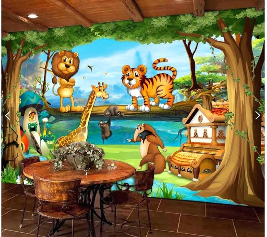 Forest Mural Bedroom Wall Murals Custom Kids Wallpaper - Mural De Animales Para Niños - HD Wallpaper 