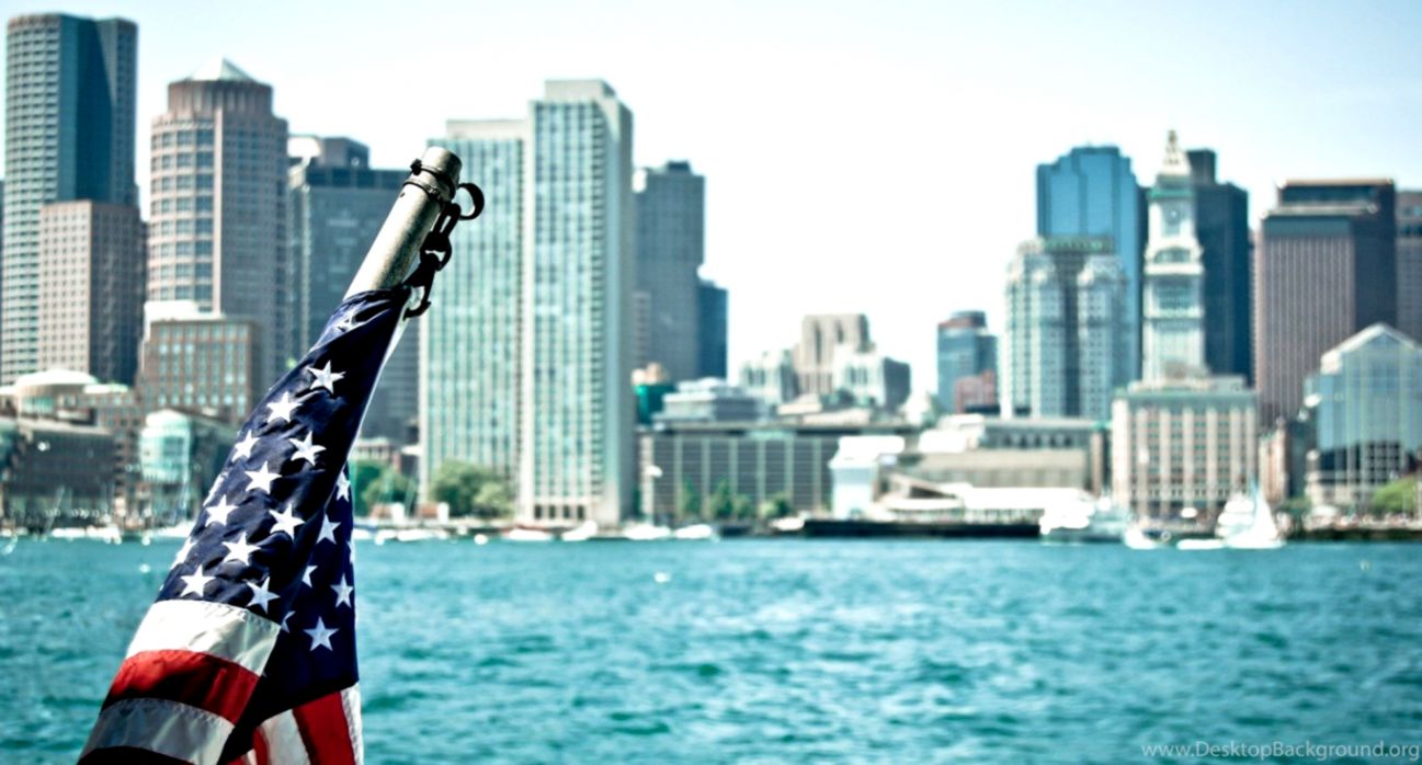 Usa Massachusetts Boston City Flag Hd Wallpapers Wallpapers - Usa City Image Hd - HD Wallpaper 