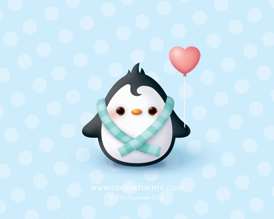 Cute Cartoon Wallpaper - Cute Penguin - HD Wallpaper 
