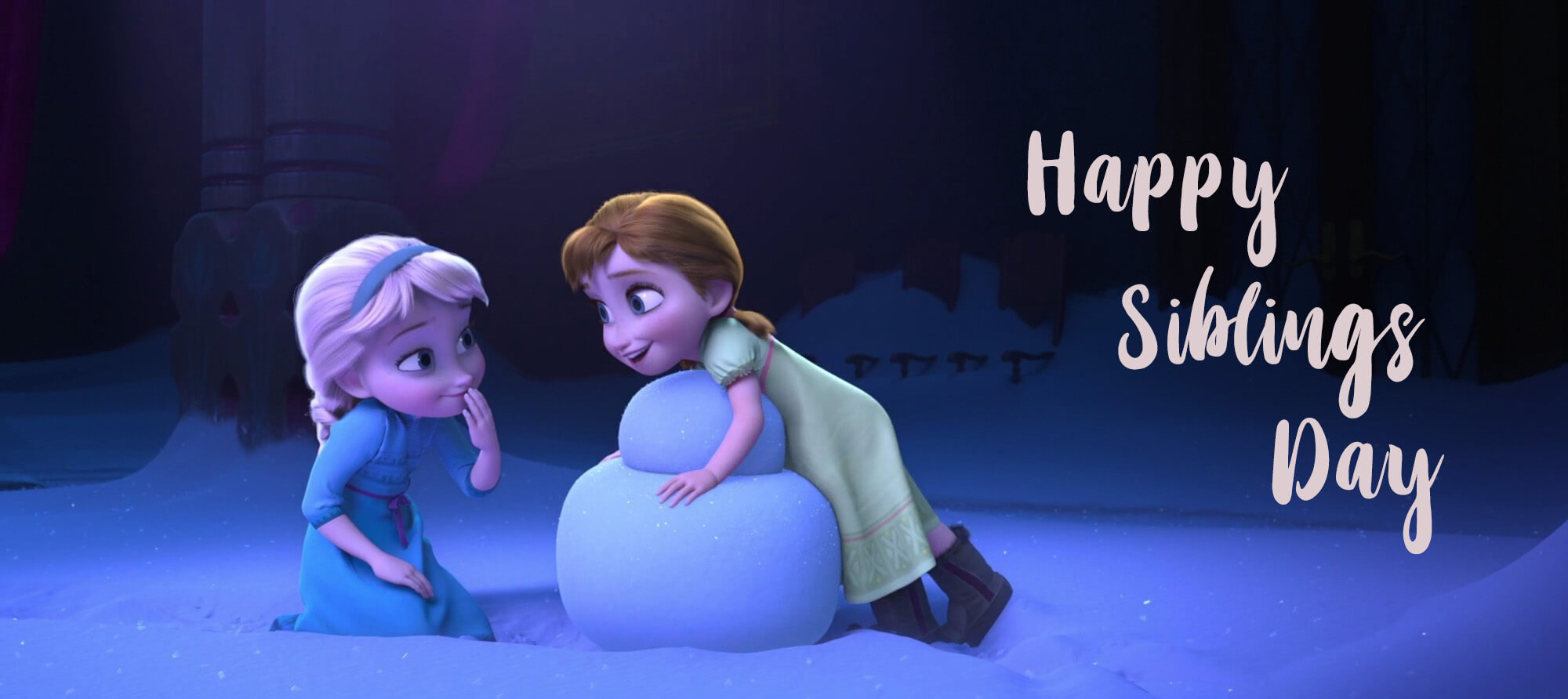 Happy National Siblings Day Anna Elsa Sisters Kids - Frozen Small Elsa And Anna - HD Wallpaper 