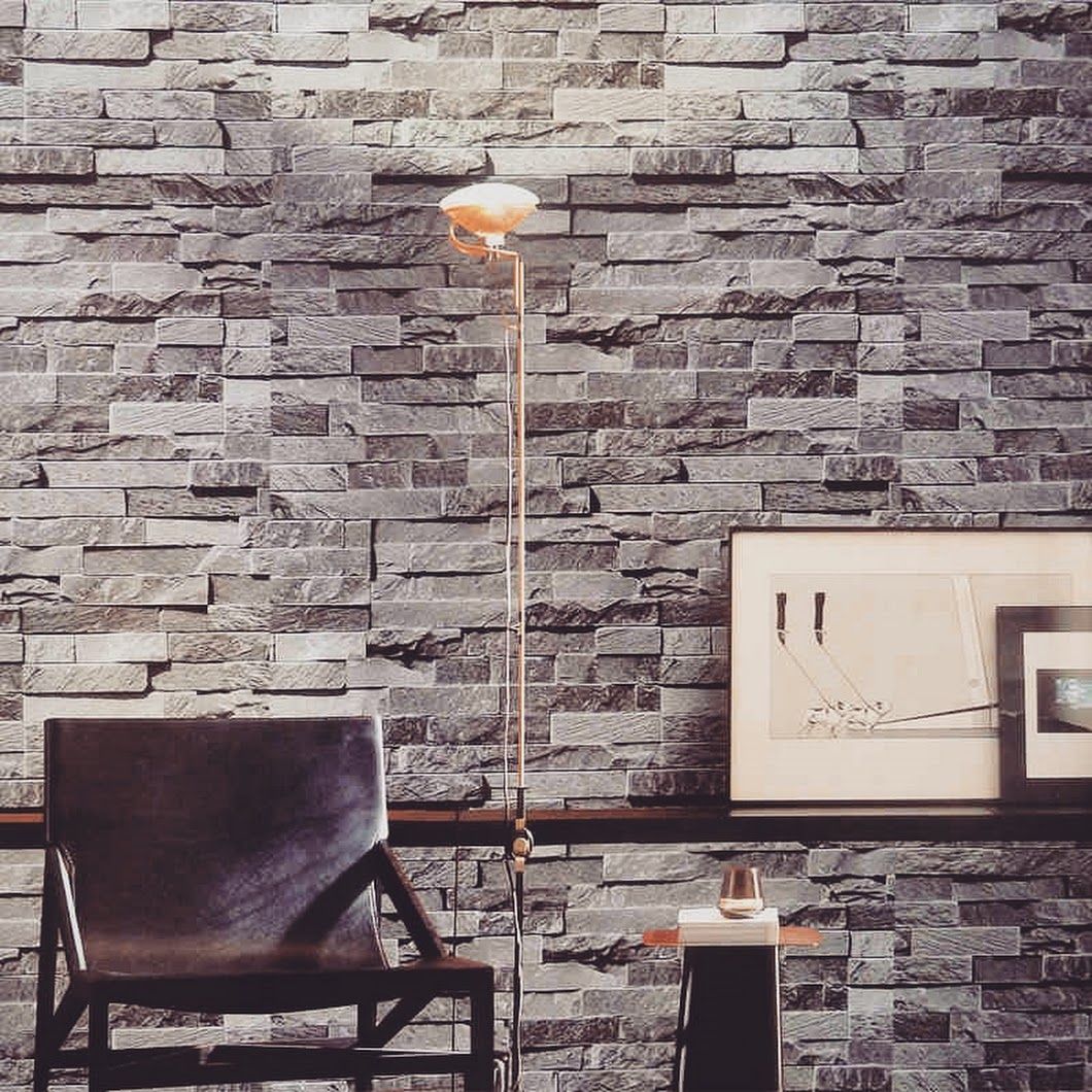 Grey Brick Accent Wall - HD Wallpaper 