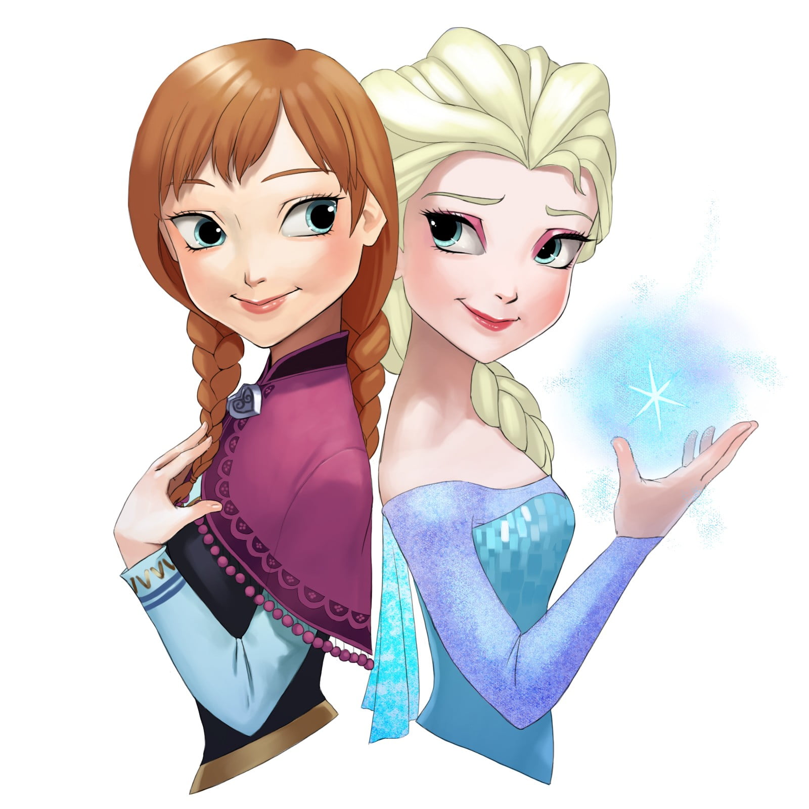 Anna And Elsa Illustration - HD Wallpaper 