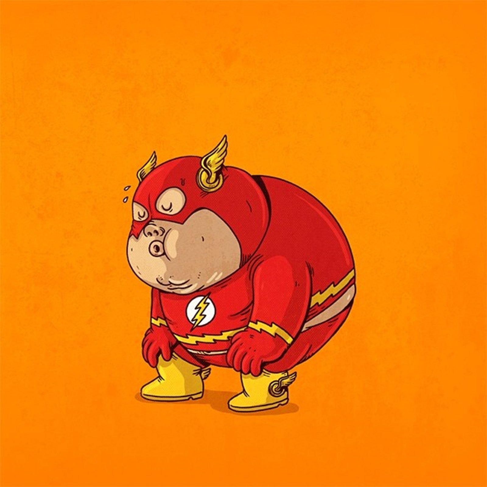 Fat Superheroes Flash 1600x1600 Wallpaper Teahub Io