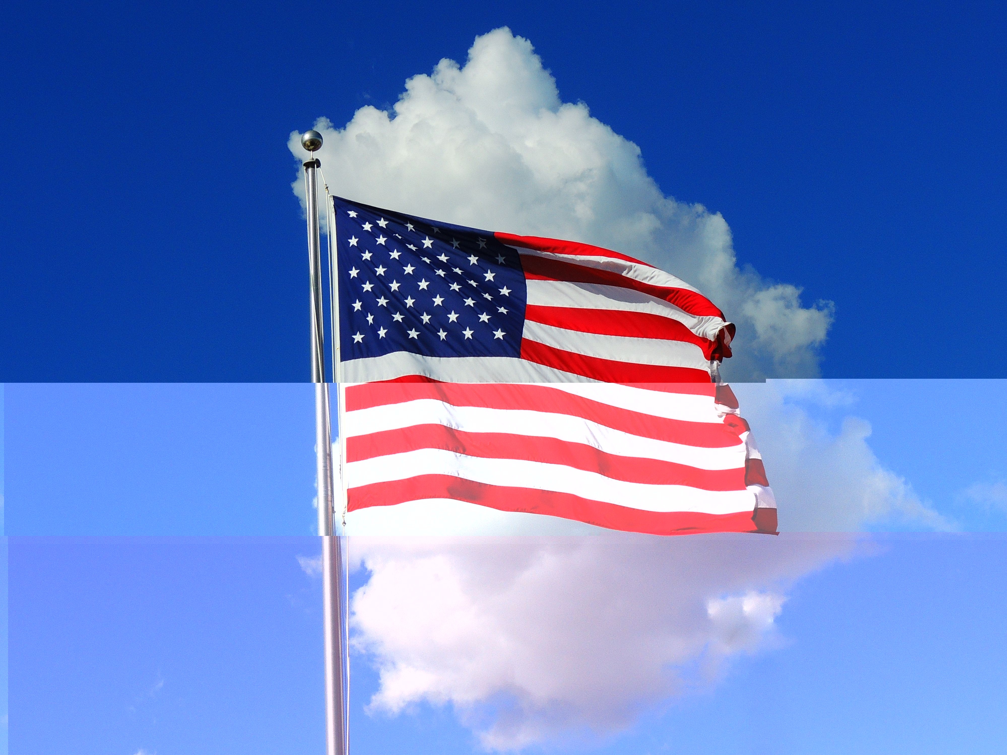 Sky Blue American Flag Wallpaper Hd - Bandera Estadounidense En Invap - HD Wallpaper 