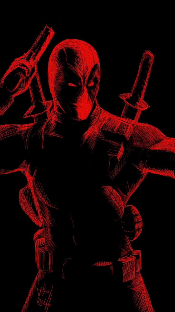 Wallpaper, Red, Line, Deadpool, Awesome, Arts, - HD Wallpaper 