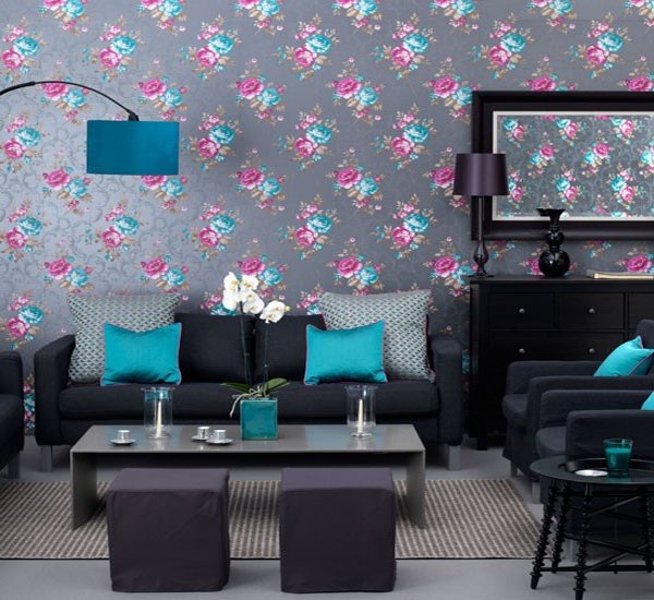 Black And Teal Living Room Ideas - HD Wallpaper 