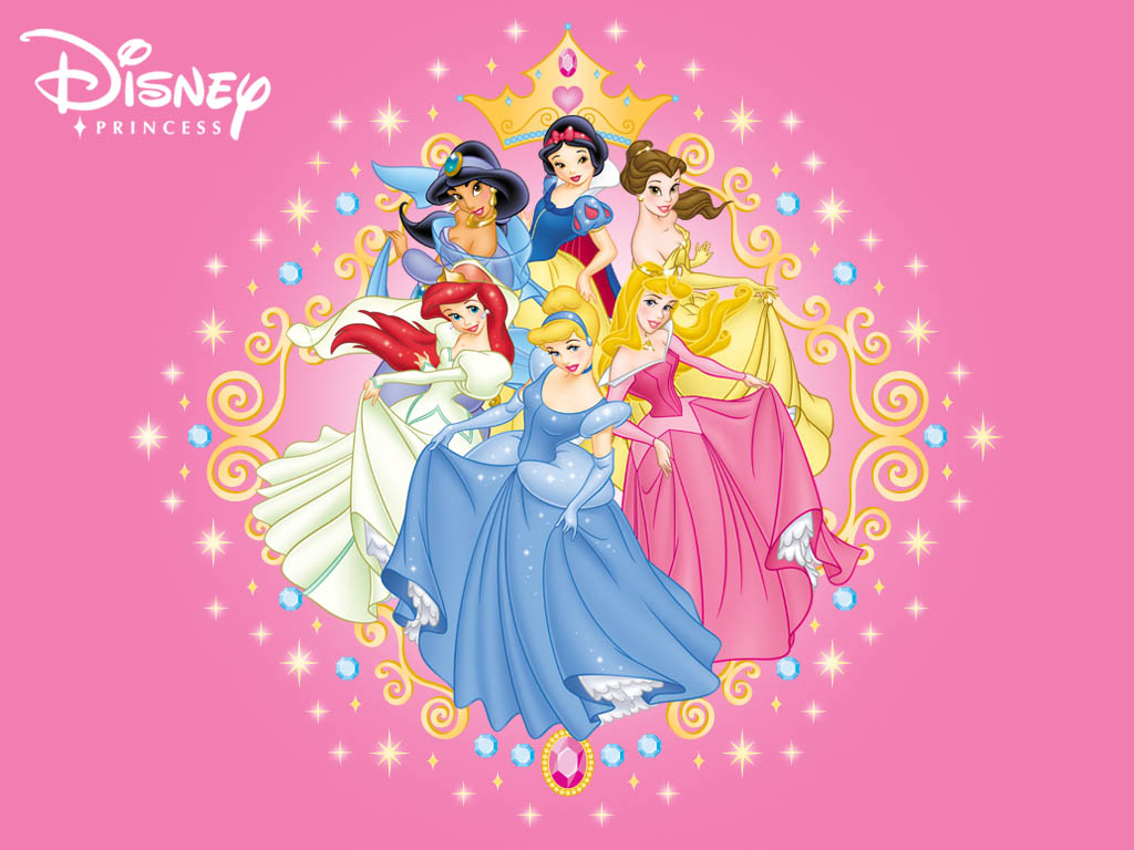 Outstanding Disney Barbie Live Wallpapers - Disney Princesses Pink Background - HD Wallpaper 