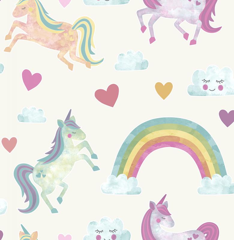 Elora Cream Unicorn Wonderland Hn002658 Brewster Wallpaper - Brewster Elora Unicorn Wonderland Wallpaper - HD Wallpaper 