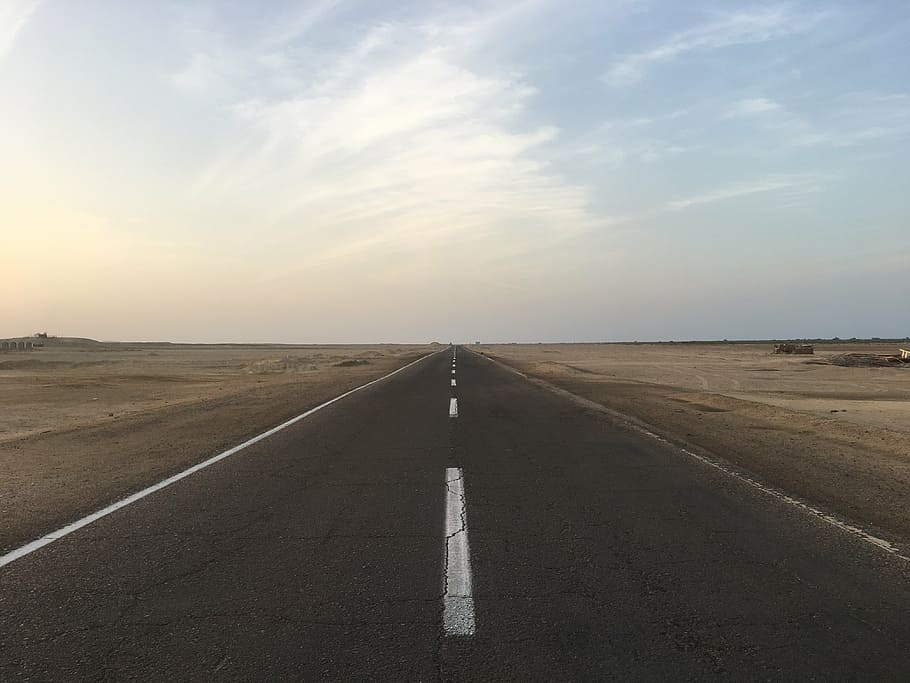 Road, Egypt, Horizon, Marsa Alam, Wide, Clouds, Mood, - Freeway - HD Wallpaper 
