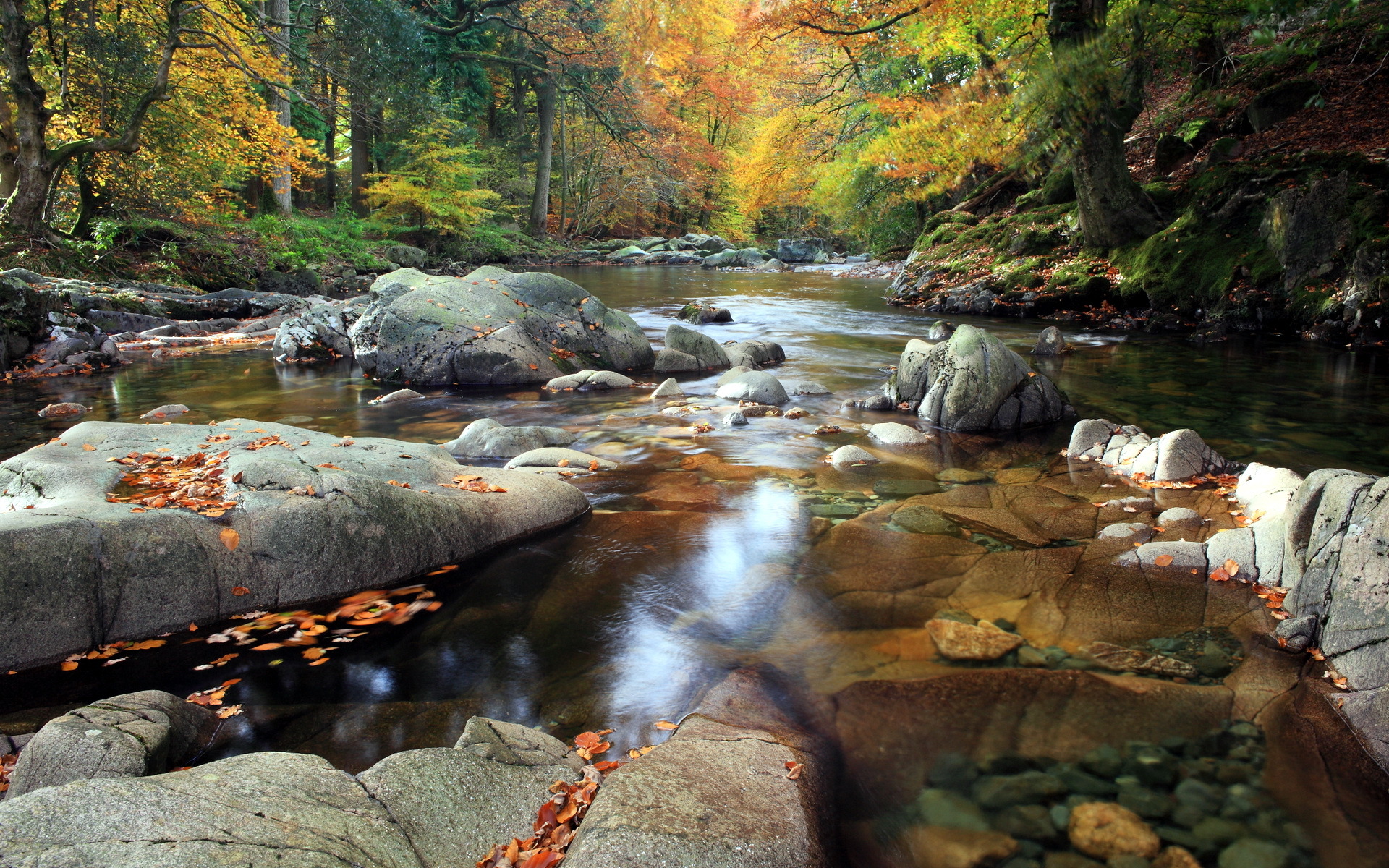 Mountain Stream Desktop Background - HD Wallpaper 