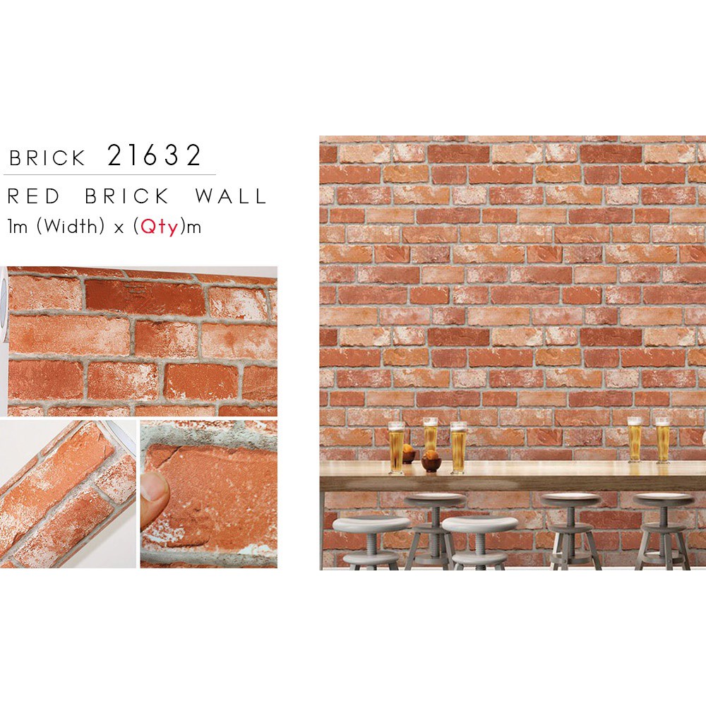 Korea Designed Wallpaper - Vinyl Brick Style Wall Stickers - HD Wallpaper 