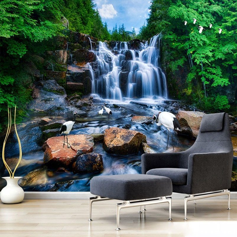 Waterfall Murals 3d - HD Wallpaper 