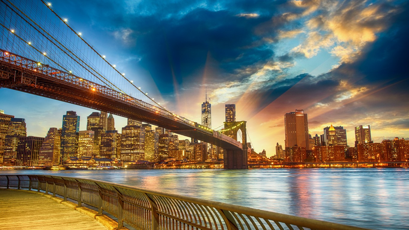 Brooklyn Bridge Sunset Nyc Background Hd - HD Wallpaper 