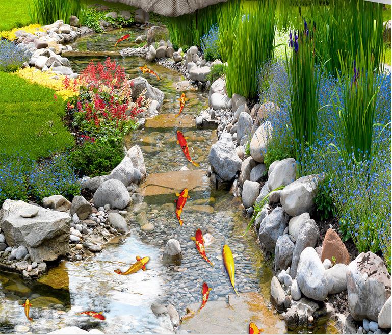 Stone In Water In 3d - HD Wallpaper 