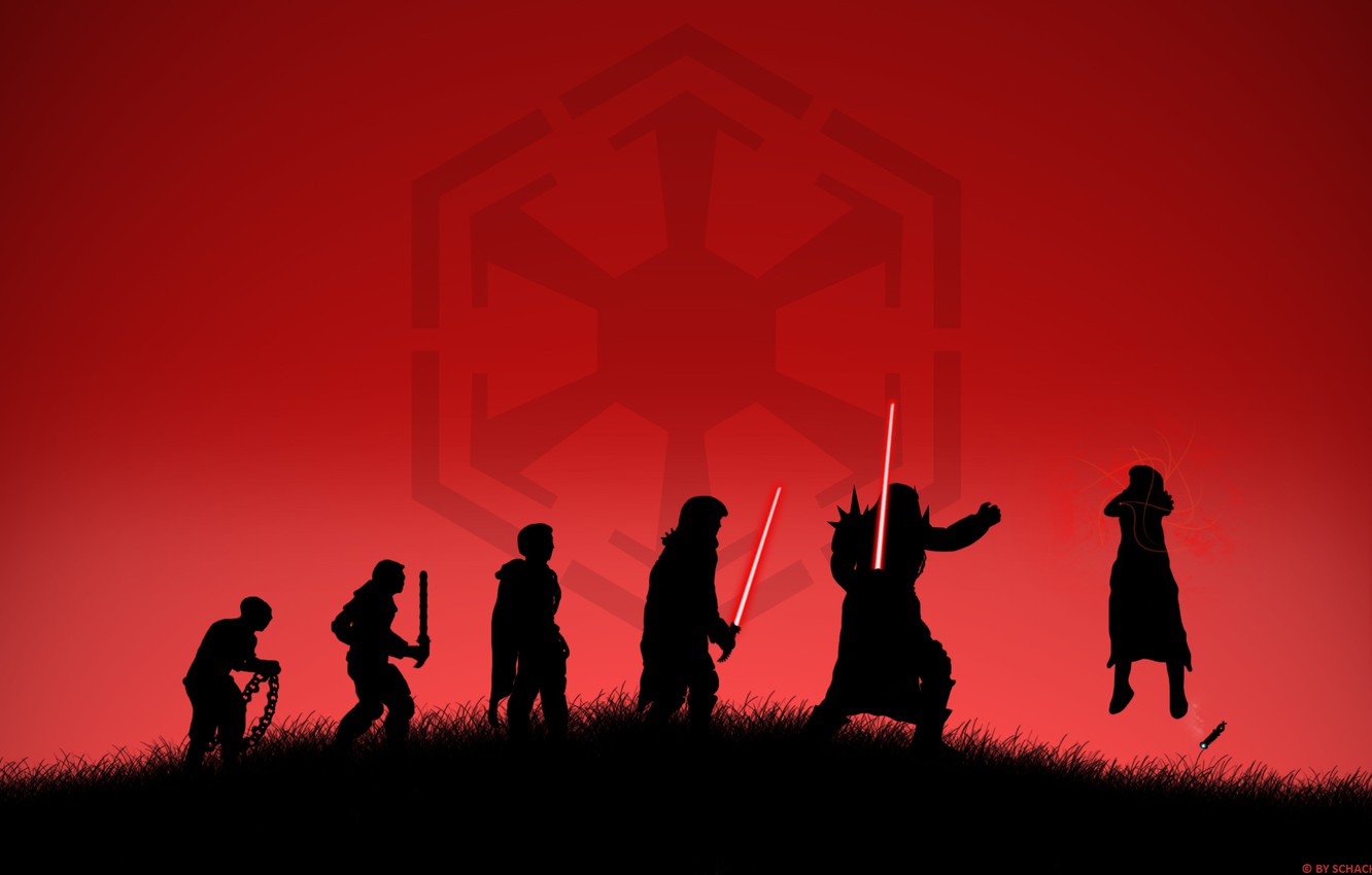 Photo Wallpaper Power, Star Wars, Star Wars, Evolution, - Sith Evolution - HD Wallpaper 