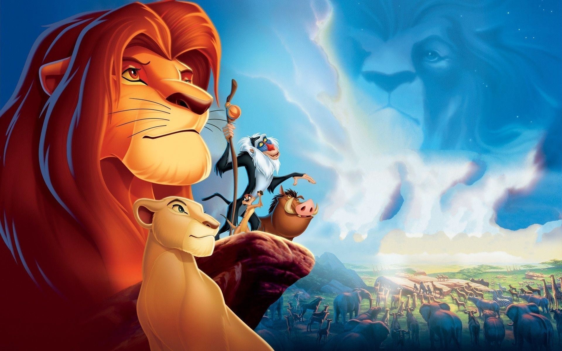 Wallpapers For > Simba Iphone Wallpaper 
 Data Src - Simba Mufasa Timon Pumba - HD Wallpaper 