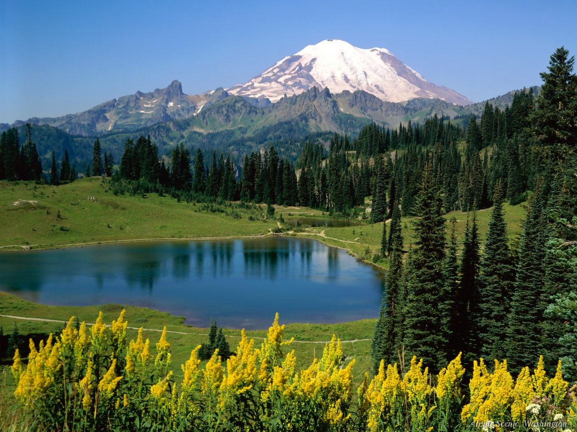 Keindahan Alam Kd3xlltb - Mount Rainier National Park, Sunrise Lake - HD Wallpaper 