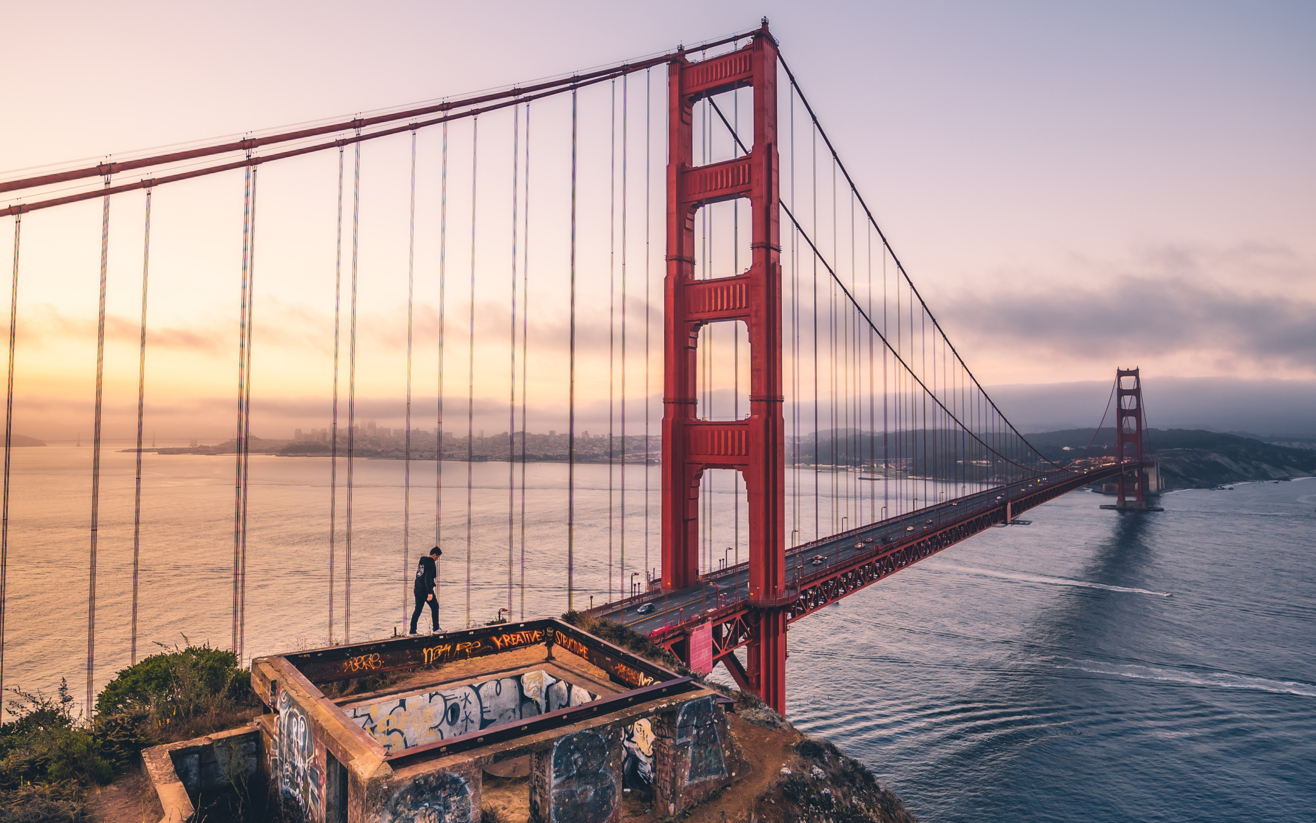 Wallpaper Of Golden Gate, Sf, City Background & Hd - Golden Gate Bridge Iphone - HD Wallpaper 