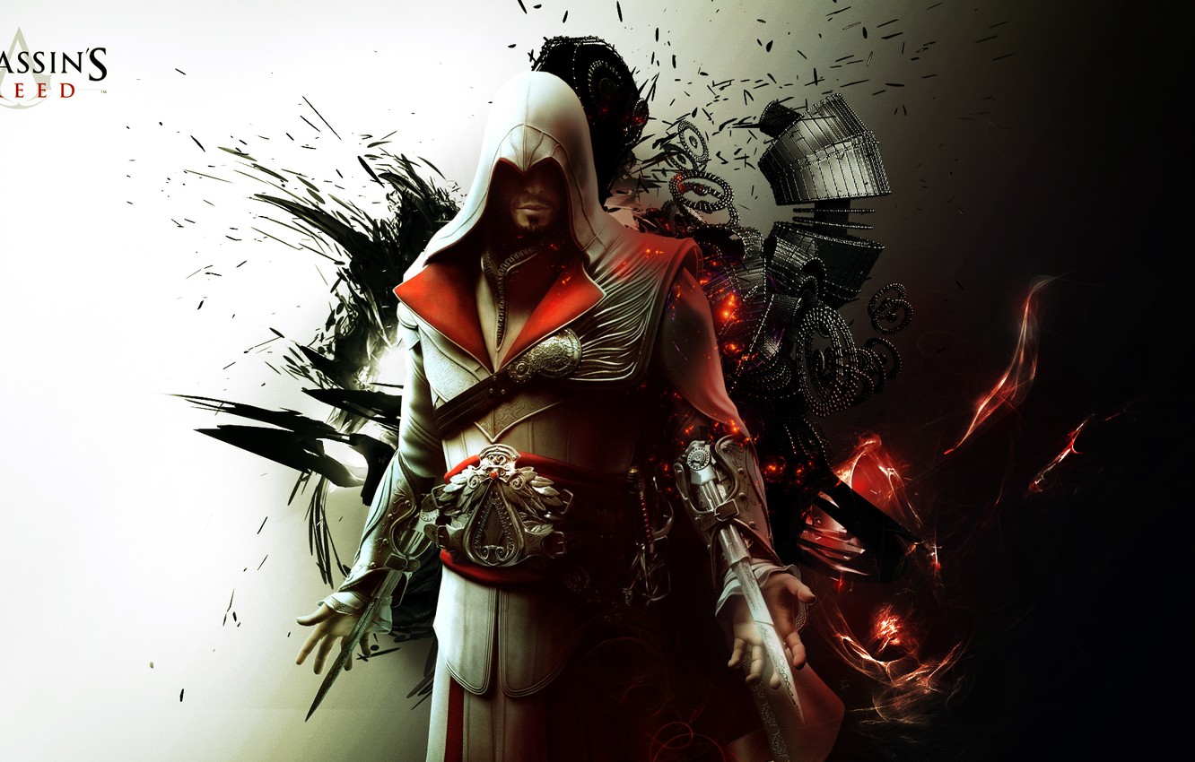 Photo Wallpaper Abstract, Killer, Assassin, Fon, Ezio - Ezio Wallpaper  Assassin's Creed - 1332x850 Wallpaper 