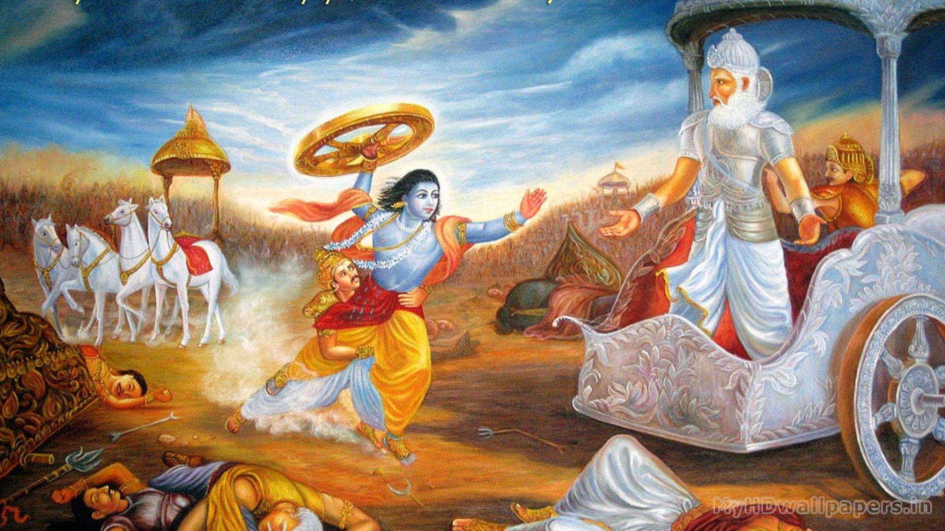 Mahabharat Arjun Shri Krishna - 1920x1080 Wallpaper 