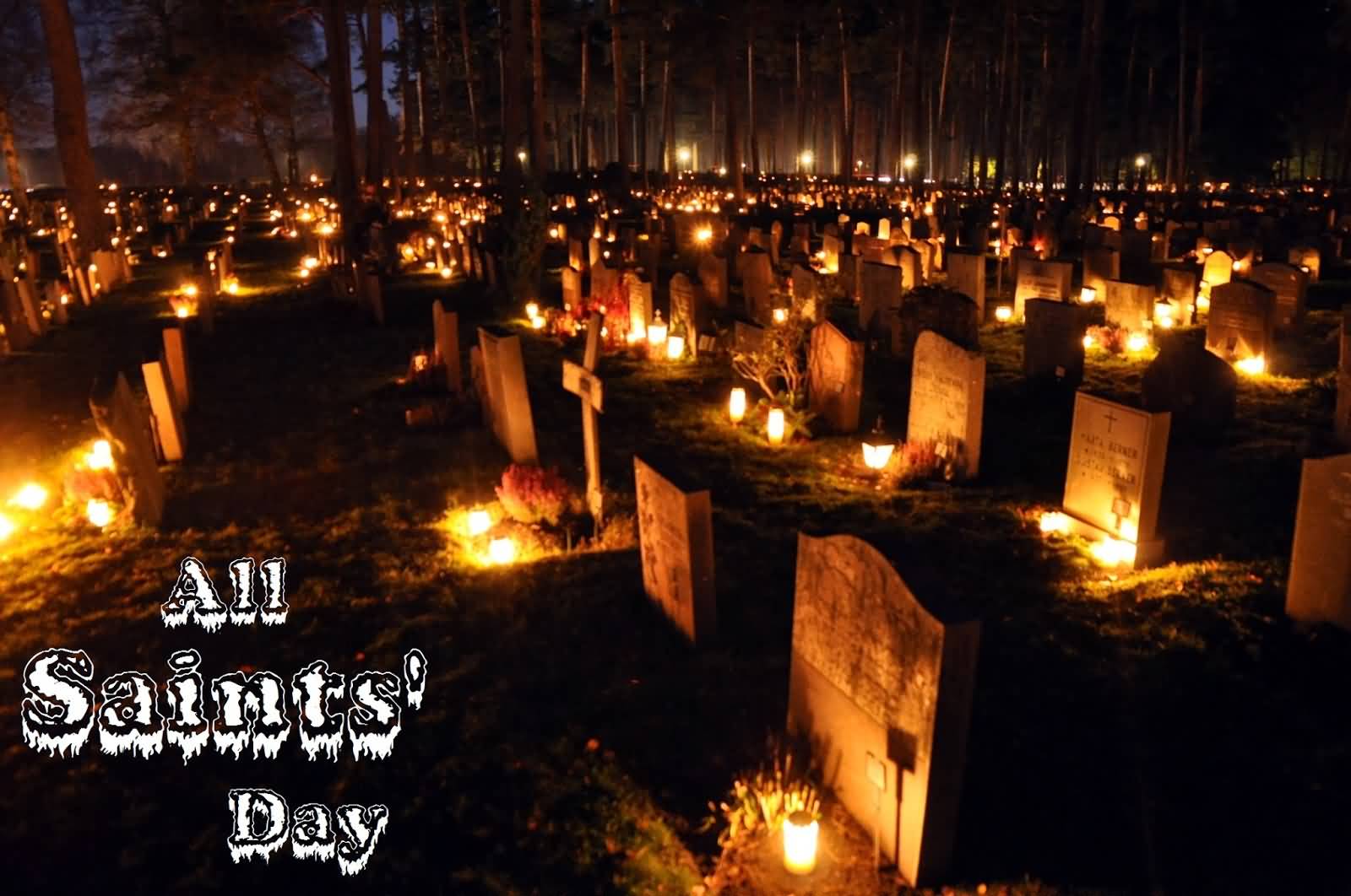 All Saints Day Lighting Lamps At Graveyard Wallpaper - All Saints Day Chile - HD Wallpaper 