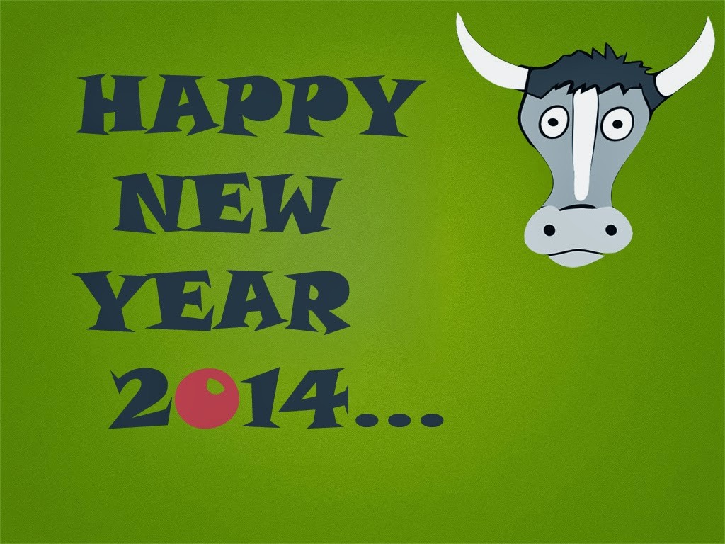 Funny New Years 2014 Wallpapers Beautiful Desktop - Cartoon - HD Wallpaper 