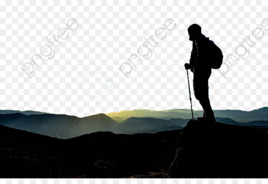 Pendaki Gunung Vektor Png Mountaineering Desktop Wallpaper - Man Mountain Silhouette Png - HD Wallpaper 
