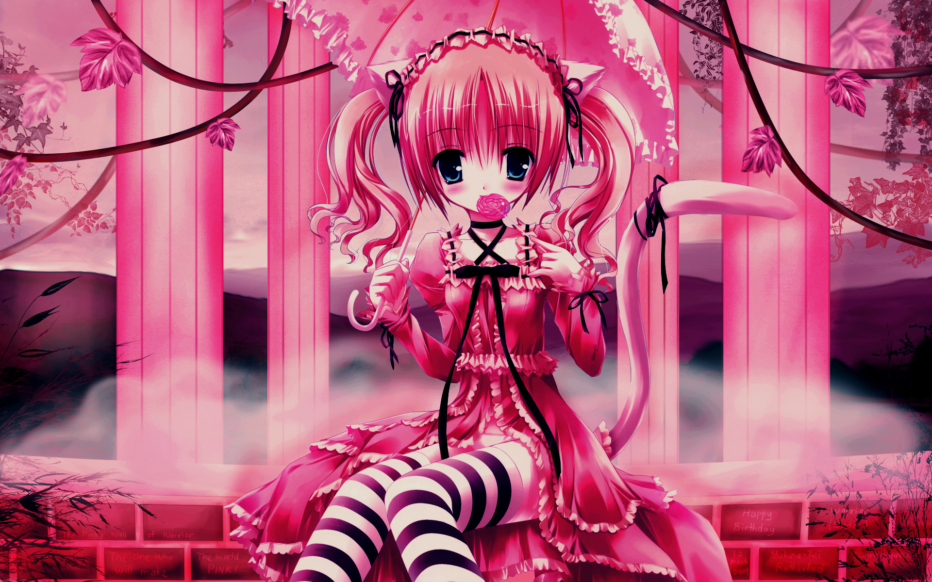 Pink Wallpaper - Pink Panther Anime Girl - HD Wallpaper 